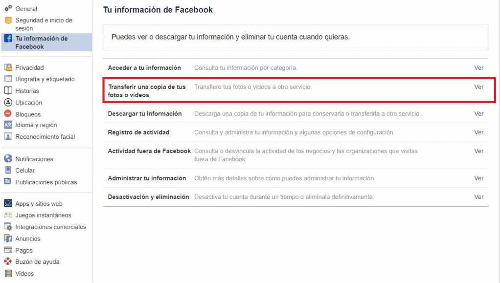 Facebook a Google Fotos 