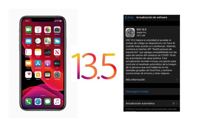iOS 13.5 de Apple, ya esta disponible para iPhone y iPad.