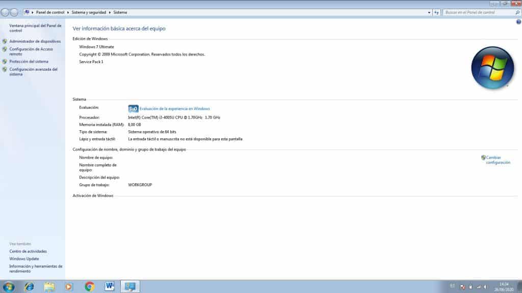 Sistema operativo Windows 7