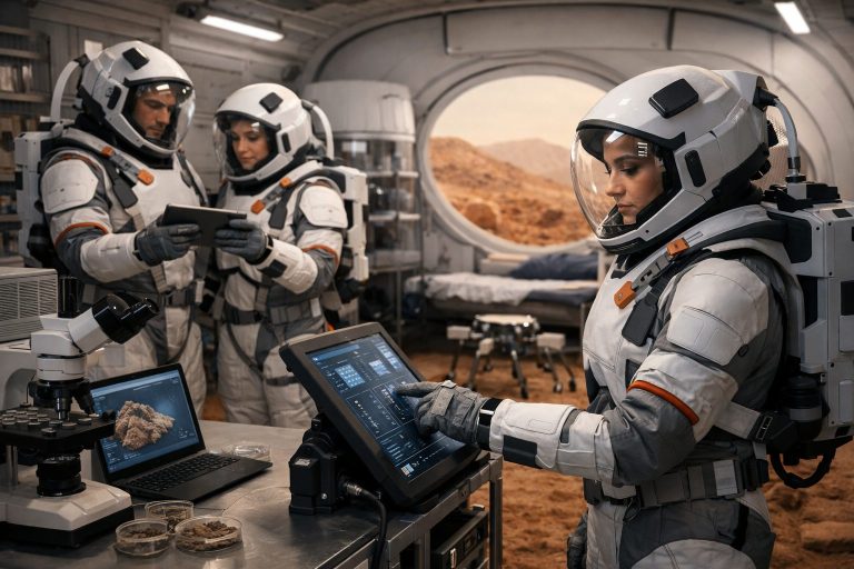 Voluntarios en simulación de Marte NASA en hábitat cerrado