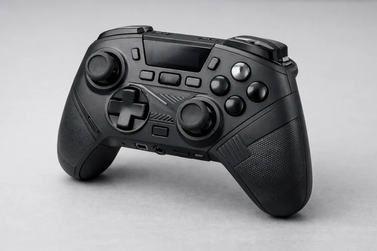 Mando para PC ASUS ROG Raikiri II Pro con diseño gaming y botones visibles.