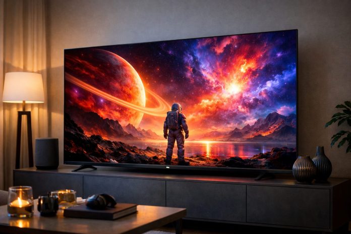Televisor HiSense con Dolby Vision 2 mostrando colores vivos y alto brillo