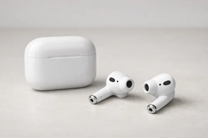 AirPods 5 de Apple con estuche de carga inalámbrica y diseño abierto