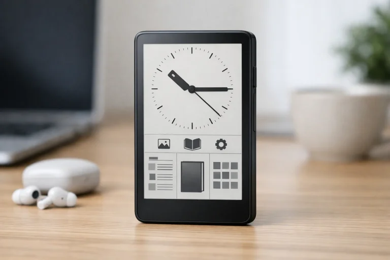 Boox Palma 3 mostrando su pantalla de tinta electrónica y diseño compacto